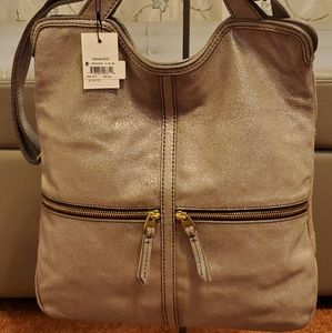 Fossil Erin foldover leather Tote